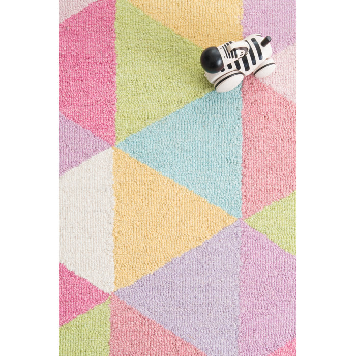 Harriet Bee Doughton HandHooked Wool Pink/Yellow Area Rug & Reviews Wayfair